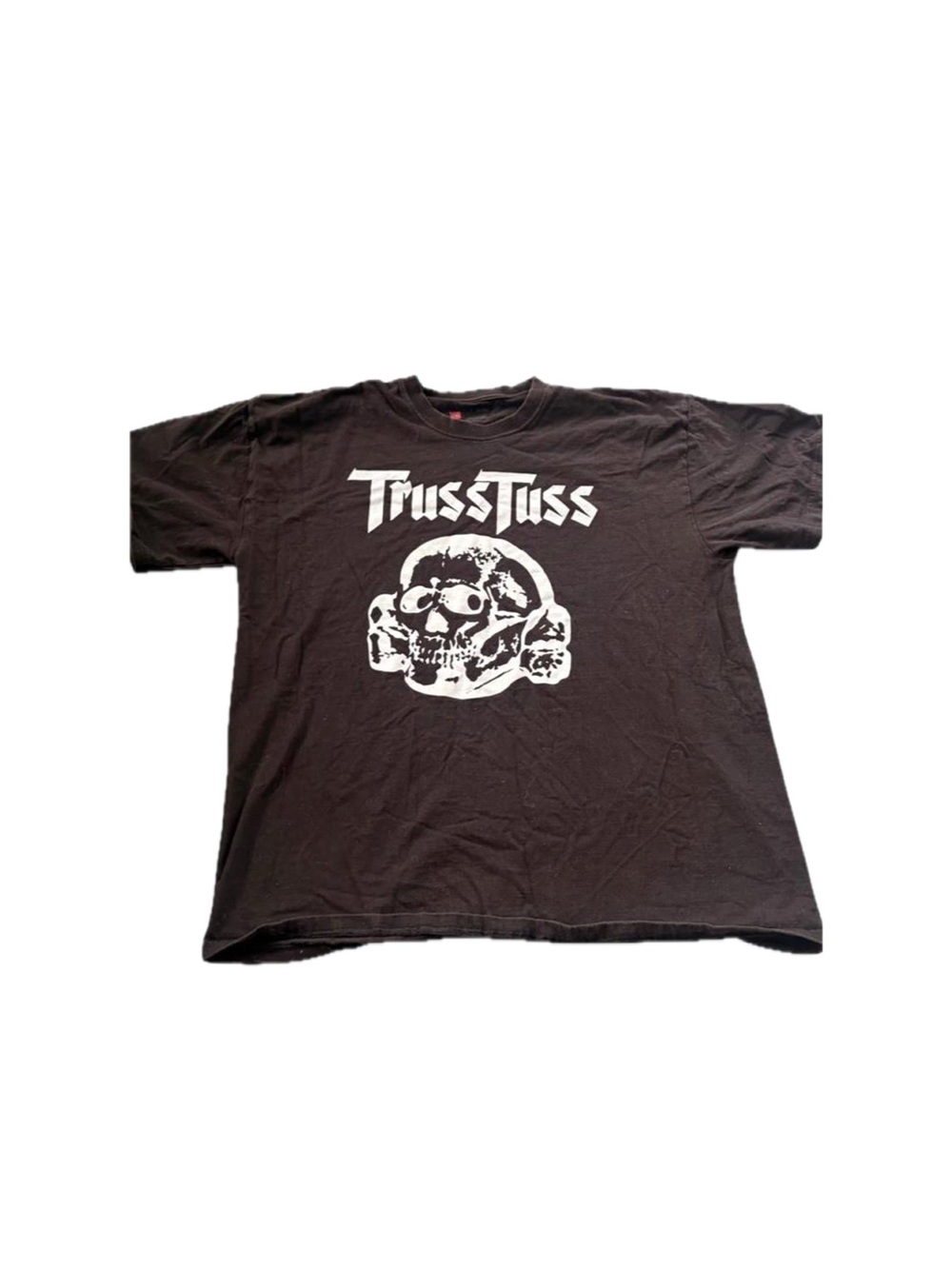 BDG Black Short Sleeve Tee with White Skull TrussTruss Graphic